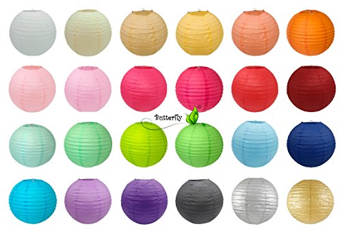 Papier Lampion 25cm Laterne zur Hochzeit oder Party. Wohnungsdeko, Farbe:hell blau - 2