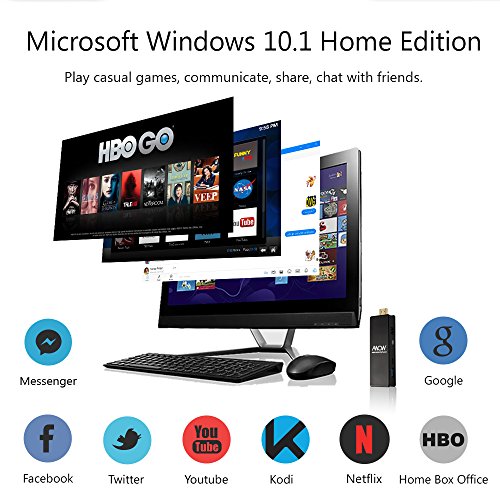 AWOW PC Stick Intel Mini Desktop Computer 32GB ROM 2GB RAM – Including Windows 10 Intel Atom Quad Core Wifi Wlan Bluetooth 4.0 HDMI - 4
