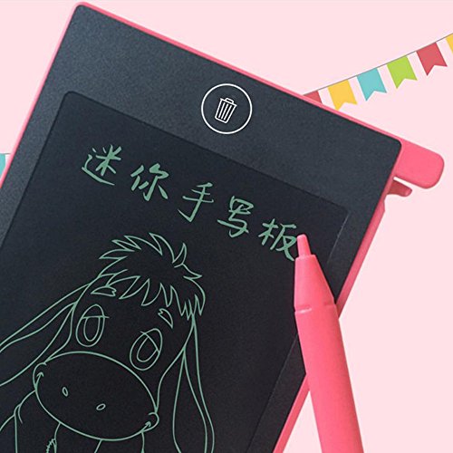 LCD Schreibplatte 4, 4 Zoll sunnymi Ultra-dünn Papierlos Familienbotschaft Klassennotizen, Entwürfe, Leicht, Einfach, Eine Nachricht, Büro zu Verlassen (Rosa, 280 * 185 * 10MM)