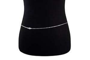 Carufin Pearl Waist Chain Sexy Bikini Body Chain Silver Belly Belts Accessories Jewelry Adjustable for Women and Girls