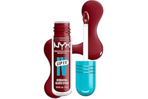 NYX Professional Makeup Brillo de Labios Hidratante, Color y Brillo Efecto Húmedo, Hasta 12H de Hidratación, Con Vitamina B12 y Magnesio, Lip IV Hydrating Gloss Stain, Tono: Cranberry Splash