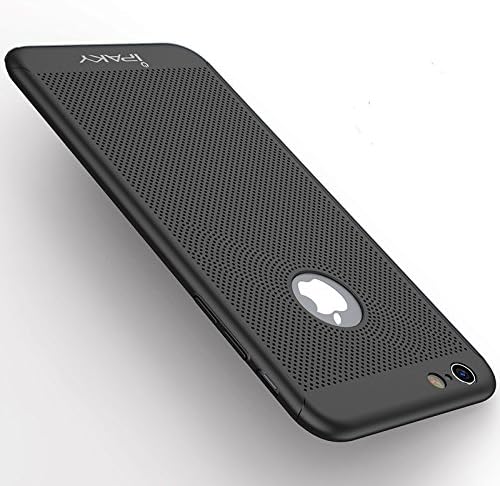 Iphone 6/6s Plus Case,IPAKY® All-around Protective Ultra Slim/Thin Lightweight Breathable Cooling Mesh Case with Tempered Glass Screen Protector for iPhone 6/6s Plus(5.5inch) - Black