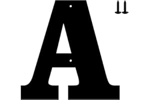 SANSHAOYE Hausnummern und Buchstaben aus Metall - wetterfeste schwarze Beschichtung, ideal zur Dekoration von Garten, Tür und Briefkasten, mit einfach zu montierendem Nagelset (12.7 cm, A)