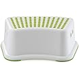 McMola Sturdy Step Stool for Bathroom, Practical Non-Slip Toilet Step in White and Green for Kids, Multiuse Booster Step, Toddler Potty Training (Green, 1)