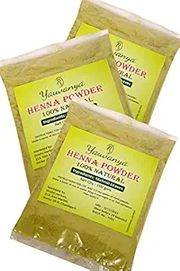 Yauvanya 100% pure Henna Powder - 300 gms (3 packets of 100 gms each)