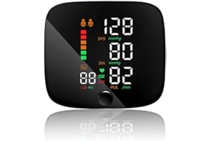 BIGFOX Tensiómetro de Brazo Digital con Pantalla LED, Medidor de Tensión Arterial, Monitor de Presión Arterial para Brazalete de 13.5cm-19.5cm, Memoria 2x99