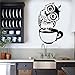 Produktbild HNXDP Lustige Cartoon Eule Tasse Tee Kaffee Vinyl Wandtattoo Für Küche Aufkleber Wohnkultur Wohnzimmer Esszimmer Wandaufkleber 01 weiß 42x68 cm