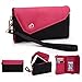 Produktbild Kroo Link Series Universal Wristlet Damen Geldbörse Clutch, der Geldbörse für Sony Xperia E1/D2005/Sony Xperia E1 Dual Handy mehrfarbig Black and Magenta