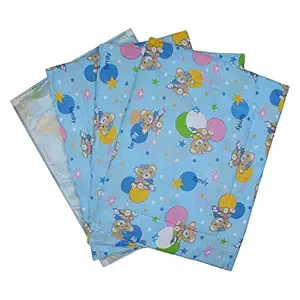 Littly Multipurpose Baby Cotton Sheets with Waterproof Base (Pack of 4, Pink)