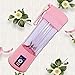 Produktbild Frucht Mixer Smoothie Maker Mixer Usb Entsafter Cup Mini Blender Nährstoff-extraktor Tragbarer 6-blade Electric Juice Cup, 380ml,Pink