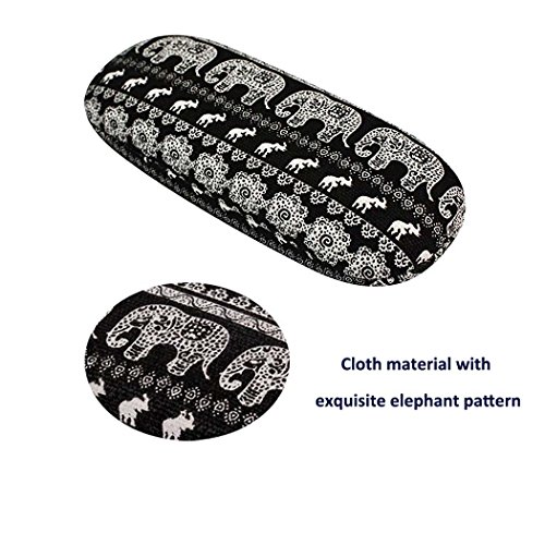 EQLEF® Schwarzen Hart Brillenetui Brillenbox Mit Netter Elefant Printing für Brillen Organisieren - 4