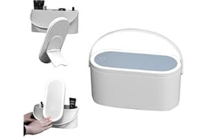 GDWD Kosmetiktasche mit Beleuchtetem Spiegel, Make Up Tasche mit Abnehmbar Allein Verwenden LED Licht Spiegel, Tragbare Reise Kosmetikkoffer, Schminktasche Organizer Geschenk für Frauen (Weiß)