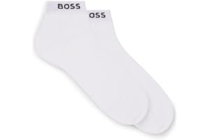 BOSS Hommes 2P SH Uni CC Lot de deux paires de chaussettes courtes avec bords-côtes logotés