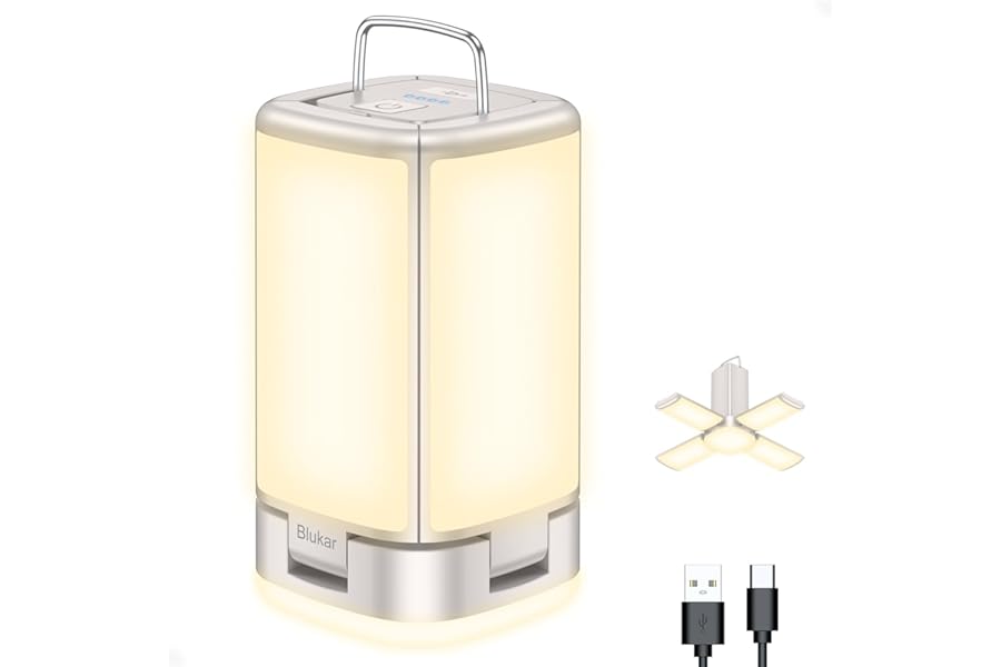 Blukar Camping Lantern Rechargeable, 2000 Lumen Camping Lights Lamp for Tent,Super Bright 116 LEDs-7 Light Modes,4800mAh Long Battery Life,90°Adjustable,Outdoor Hanging Tent Accessories for Emergency