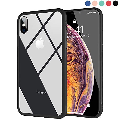 Ztotop Hülle für iPhone XS/iPhone X, Hardcase Transparente 9H gehärtete Rückseiter Kratzfeste stoßfeste Schutzhülle Cover mit Ultra-dünnen Weichen Silikon-Stoßfänger - Schwarzer Rahmen Ztotop Hülle für iPhone XS/iPhone X, Hardcase Transparente 9H gehärtete Rückseiter Kratzfeste stoßfeste Schutzhülle Cover mit Ultra-dünnen Weichen Silikon-Stoßfänger - Schwarzer Rahmen