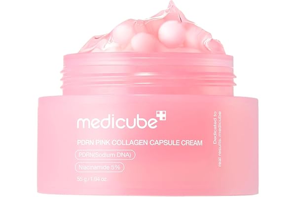 medicube Capsule Cream with Salmon DNA PDRN Pink Collagen | Crema Hidratante Ligera con PDRN y Niacinamida, Mejora el Tono y la Textura de Piel, Hidratación Glow, Cosmética Coreana, 55g