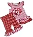Bonnie Baby Baby Girls' Mix Print Ruffle Valentine Heart Dress/Legging Set 6-9 Months Pink