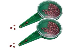 MUMUSUKI 2 Stück Saatgutspender für den Garten, Saathilfe aus Kunststoff mit Zifferblatt, 6 Einstellungen, Grün, zum Pflanzen von Gartengemüse und Blumen