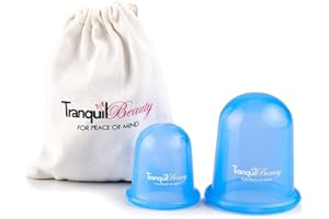 TranquilBeauty Anti-Cellulite Cup Set with Gift Bag | Cellulite Massager Silicone Cupping Therapy Set with 2 Cups M&L | Anti-Cellulite Massage Device for Legs, Arms, Face | Cellulite Vacuum Treatment