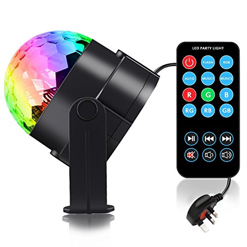 Disco Lights Disco Ball Strobe Lights Dj Lights Party Lights Stage Lights LED Lights Glitter Ball - Karrong Sound Actived 7 Colors 3W RGB Mirror Ball for Disco Party Birthday Kids Karaoke Wedding Home House Outdoor(with Remote)
