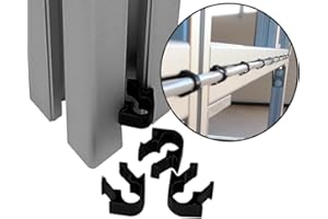 CHICKEN COOPER Clip per il fissaggio del cavo al profilo di costruzione, fissaggio rapido con funzione push-click, clip per cavi per profili in alluminio (tipo B scanalatura 10, diametro interno 7 mm, nero, 25,