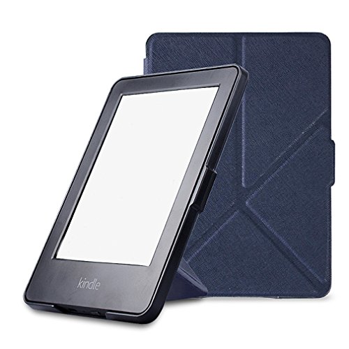 IBESTWIN Kindle Paperwhite Hülle Origami Serie Schutzhülle mit Auto Wake / Sleep Funktion Stand Cover für Kindle Paperwhite1 / 2 / 3 Schutz Case und alle Modelle von 2012, 2013, 2014, 2015, Dunkelblau