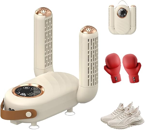 Asciuga guantoni da boxe, 1 pezzo, elettrico con sterilizzazione UV, circolazione termica a 360°, eliminazione degli odori, con timer a 3 livelli, pieghevole e salvaspazio, per casa e viaggi - 1