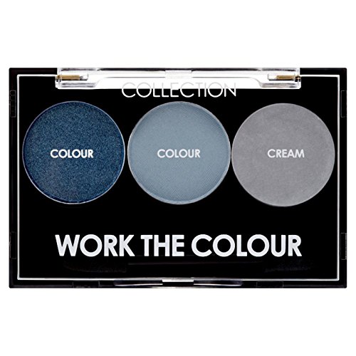 Collection Work The Colour Eyeshadow Trio Palette ~ 6 Sky High ~ Mid Navy / Pale Blue