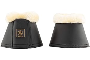 Bieman de Haas BR Hufglocken Springglocken Majestic mit Kunstfellrand (L, Schwarz)