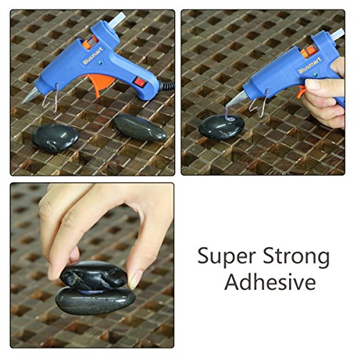 Blusmart Mini Heißklebepistole mit 25 Stück Klebesticks Klebepistole für DIY kleine Handwerkprojekte und schnelle Reparaturen zuhause im Heimwerker &Handwerk (blau, 20 Watt) - 3