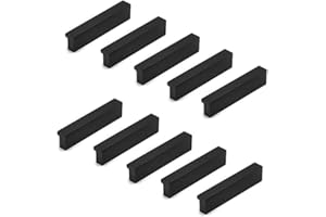 Qrity 10 Pezzi Moderno Armadio in Lega di Alluminio Armadio Maniglia Della Porta del Cassetto del Mobile Tira Manopole, Centro del Foro 32mm, Nero