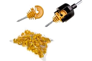 GEMI ELETTRONICA Electric Fence Complete Set with 100 Insulators for Wooden Poles + 1 Spindle Screw for Insulators for Wood Poles for Electric Animal Fence