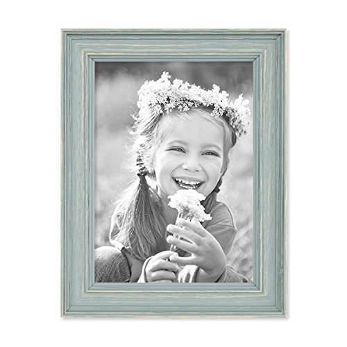 Bilderrahmen Skandinavischer Landhaus-Stil Petrol / Taubenblau 13×18 cm Massivholz mit Shabby-Chic Note / Fotorahmen / Wechselrahmen - 3