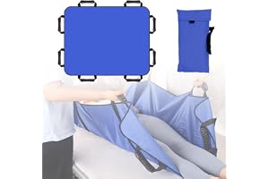 LOLANIUT Patientlyft Glidlakan 120x100 cm med 8 Handtag, Glidduk För Förflyttning Av Patienter, Tvättbar Oxford Transferhjälp För Säng, Sjukhus, Hemvård Och Äldreomsorg