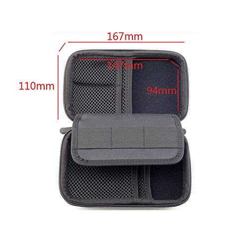 Stoßfest EVA Festplattentasche für 2,5 Zoll Festplatte und SSD HDD-Tasche mit Reißverschluss, Taschen für Zubehör Schwarz - 5