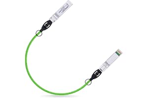 Ipolex 10G SFP + kabel miedziany, zielony SFP + DAC, kabel miedziany 10GBASE-CU Direct Attach, 10 Gb/s Pasywny kabel Twinax kompatybilny z Cisco, Ubiquiti, Meraki, Mikrotik, Intel itp. 0,25-metr, 1