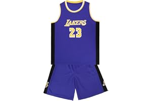 BSBUY 2 stycken baskettröja, barn, baskettröja, torr snabb tröja och shorts, baskettröja, ärmlös, set, pojkar flickor, barntr