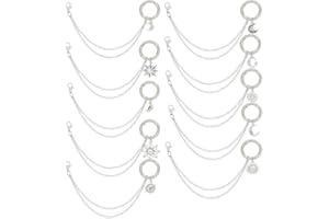 GOMAKERER 10 Stück 10 Stile Stiefelkettenanhänger, Legierung Mond Sonne Charms Schuh Dekoration Anhänger Schuh Charm Mit Feder O Ring Und Karabinerverschlüsse Für Geburtstagsgeschenk Stiefel Dekor