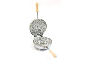 CBE Elettrodomestici Biscottiera Elettrica Rosone n. 8090100 Biscuit électrique AM8090100 Rosace Ronde Fine, Aluminium de qualité Alimentaire, Chrome