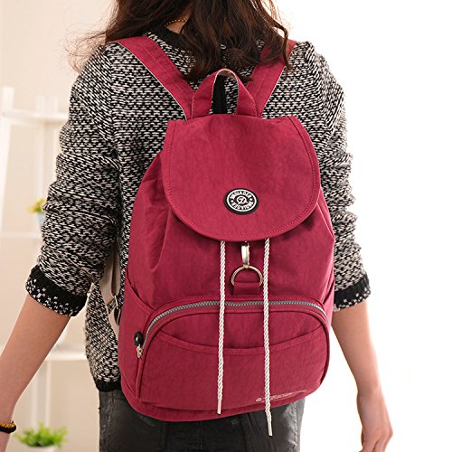 Outreo Rucksack Damen Rucksäcke Wasserdicht Schulrucksack Leichter Tasche Schultaschen Daypack Kordelzug Reisetasche Schul Backpack für Lässige - 5