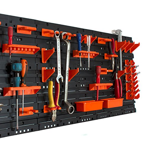 81 tlg Wandregal Regal InBox Gr.1 schwarz orange Werkstatt Lochwand Halterung - 5