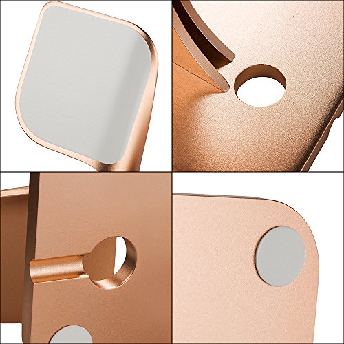 FREESOO Handy und Watch Halterung,Aluminium Handyhalter, Uhr Ständer Tisch Ständer für alle Handy, Uhr, Ipad, Tablet Rosa Gold - 5