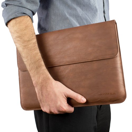 TheSnugg Notebooktasche für MacBook Air 13“ & MacBook Pro 13“ (33 cm), Kunstleder, Braun - 7