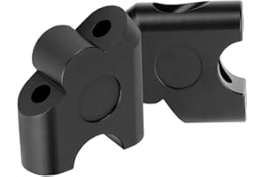 Exliy Rehausse de Guidon de 22 mm, Augmente la Hauteur du Guidon de 30 mm, Facile à Installer, Convient à la Plupart des Motos(Black, 12)