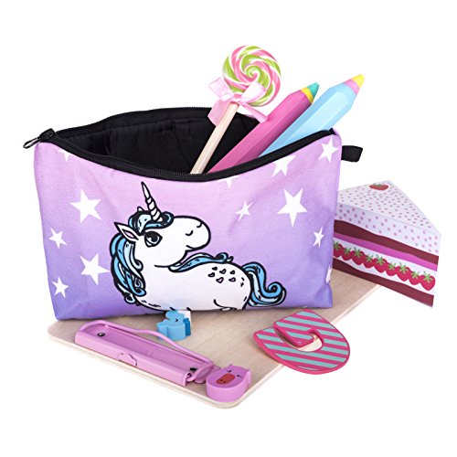Make Up Bag Unicorn Einhorn Fantasy Sterne Schminke Kosmetiktasche Federmappe Mäppchen Tüte Beutel Kulturbeutel Make Up Bag Beutel Makeup Kosmetikbeutel Schminke Schminktasche Tasche Stiftemappe - 5
