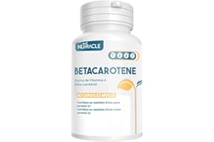 Nutracle Bêta-Carotène 438 mg. 80 perles | Haute disponibilité de la provitamine A antioxydante | Pour un bronzage plus intense et durable