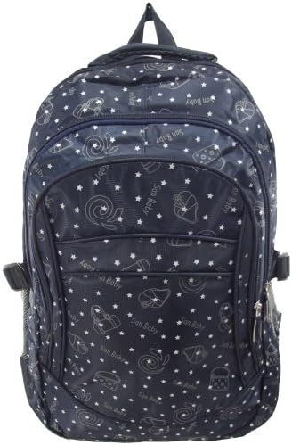 UKFS Urban Mens Geometric Design Utah Backpack / Ladies Flower, Leaves, Star Print Fashion Classic Sports Travel Rucksack / Outdoor Bag (Star Blue)