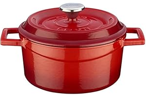 Lava Cookware LV Y TC 18 K2 pirofila Rotonda, Diametro 18 cm, in ghisa, Colore: Rosso