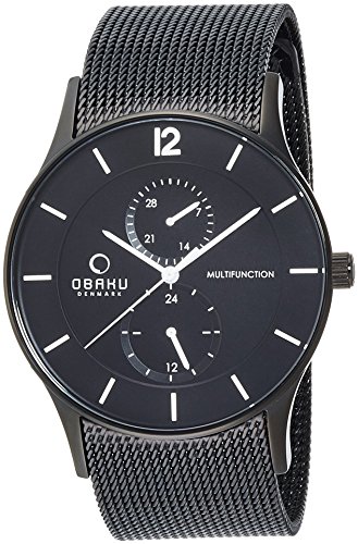 Obaku Denmark Herren-Armbanduhr XL Analog Quarz Edelstahl beschichtet V157GMBBMB Obaku Denmark Herren-Armbanduhr XL Analog Quarz Edelstahl beschichtet V157GMBBMB