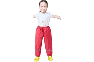 NCQiFei Pantalon De Pluie Enfant Salopette Pantalon pour Fille Et Garçon Combinaison Pantalon Impermeable Et Coupe-Vent Pantalon Respirant Outdoor avec Bande Réflé Pantalons